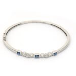 MAIRA 925 Sterling Silver Stylish Heart Kada Bracelet | Rhodium Plated Cubic Zirconia | Authenticity Certified - Fast Shipping to USA & Canada