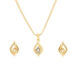 Estele 24kt Gold Plated Elegant Style Pendant and Matching Earring for Women with Austrian Crystals, Adjustable (8909 NKER) - Fast Shipping to USA & Canada