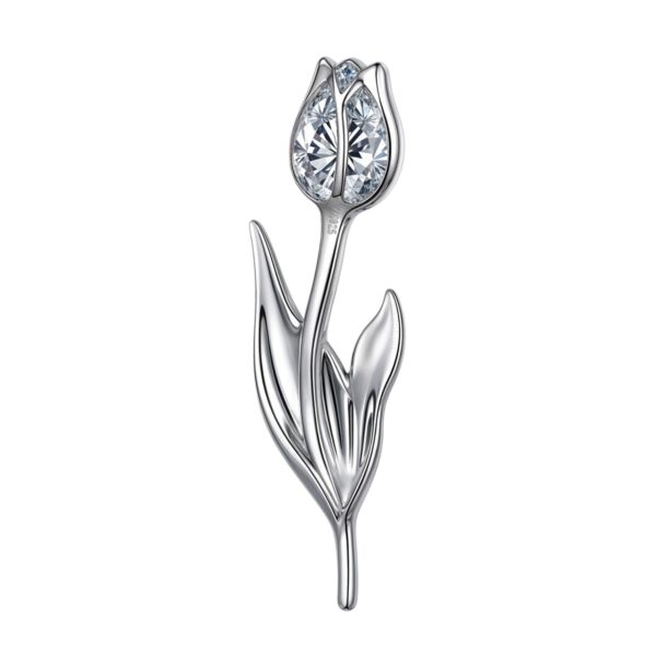 HighSpark 925 Silver Rose Flower Solitaire Pendant - Fast Shipping to USA & Canada