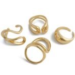 Shining Diva Fashion Set of 4 Latest Stylish Gold Plated Rings for Women and Girls (16520r) - Fast Shipping to USA & Canada