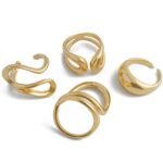 Shining Diva Fashion Set of 4 Latest Stylish Gold Plated Rings for Women and Girls (16520r) - Fast Shipping to USA & Canada