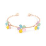 ZAVERI PEARLS Multicolor Enamel Flowers Contemporary Cuff Bracelet For Women-ZPFK14787 - Fast Shipping to USA & Canada