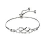 Shining Diva Fashion Endless Love Crystal Infinity Bracelet for Women CZ Diamonds Latest Stylish Adjustable Charm Tennis Bracelet for Girls - Fast Shipping to USA & Canada