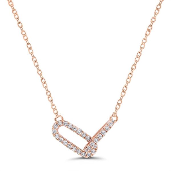 MINUTIAE Linked Pendant Necklace Round Cut Solitaire Austrian Cubic Zirconia Diamond Extendable Chain Jewelry for Women & Girls - Fast Shipping to USA & Canada