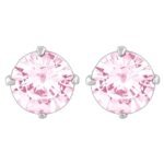 GIVA 925 Silver Pink Stoned Silver Studs | Gifts for Women and Girls | With Certificate of Authenticity and 925 Stamp