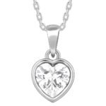 GIVA Pure 925 Sterling Silver Heart Shaped Zircon Coeur Pendant With Chain| Gifts For Girlfriend, Gifts For Women And Girls|With Certificate Of Authenticity And 925 Stamp|6 Month Warranty*