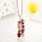 Yellow Chimes Chain Pendant for Women Multicolor Pendant Swiss Cubic Zirconia 18K Rose Gold Plated Pendant for Women and Girls. - Fast Shipping to USA & Canada - Image 3