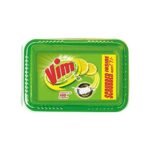 Vim Dishwash Bar Lemon Tub, With Power Of 100 Lemon, Fastest On Burnt Food Stains, Comes With A Sturdy Re-Usable Box And Free Scrubber, 250 g - Fast Shipping to USA & Canada