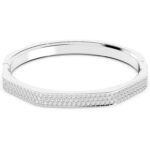 Swarovski Dextera bangle, Octagon shape, White, Rhodium plated - Fast Shipping to USA & Canada
