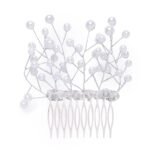 Accessher Silver Plated Beaded Tiara Comb Hair Clip - Fast Shipping to USA & Canada