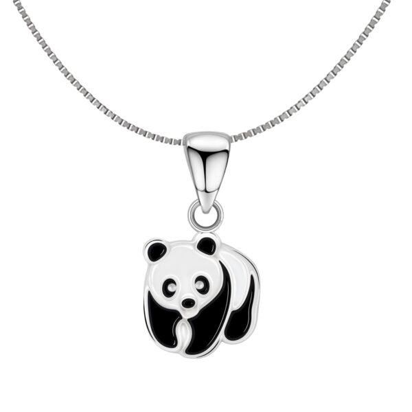 HighSpark 925 Silver Cute Enamel Pendant Panda - Fast Shipping to USA & Canada