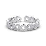 Clara Pure 925 Sterling Silver Line of Heart Finger Ring | Size Adjustable | Thumb Band | Gift for Women Girls Wife Girlfriend - Fast Shipping to USA & Canada