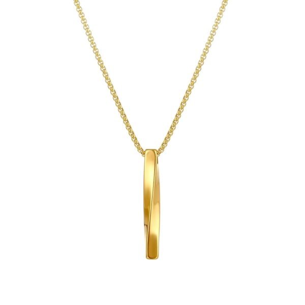 Fashion Frill Elegant Gold Chain For Men Stainless Steel Curb Bar Pendant Necklace Gold Plated Gold Chain For Men Boys Men's Jewellery Anniversary Gift For Husband Boyfriend - Fast Shipping to USA & Canada