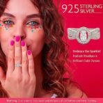 ANAYRA Charming Oval Pure Silver Ring for Women | Hallmarked Jewellery Gift - Fast Shipping to USA & Canada - Image 3