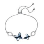 Splensa 925 Silver Blue Austrian Crystal Butterfly Pendant Necklace, Earrings, Ring & Bracelet for Women and Girls - Fast Shipping to USA & Canada