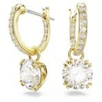 Swarovski Women Constella Drop Earrings, Round Cut, White, Gold-Tone Plated - Fast Shipping to USA & Canada - Image 2