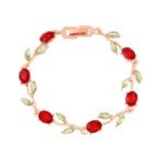 Yellow Chimes Exclusive Latest Rose Chain Swiss Zircons Designer Bracelet for Women and Girls - Fast Shipping to USA & Canada