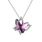 Yellow Chimes Crystal Shiny 3D Effect Butterfly Chain Pendant Necklace for Women And Girls - Fast Shipping to USA & Canada