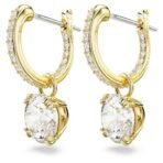 Swarovski Women Constella Drop Earrings, Round Cut, White, Gold-Tone Plated - Fast Shipping to USA & Canada - Image 4