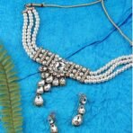 ACCESSHER White & Gold Pearl Antique Choker Necklace Set - Fast Shipping to USA & Canada - Image 3