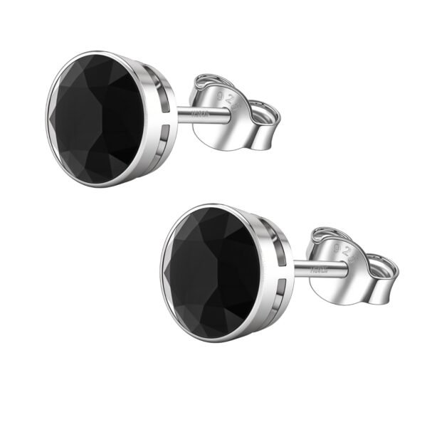 HighSpark 925 Silver Black Solitaire Earrings - Fast Shipping to USA & Canada