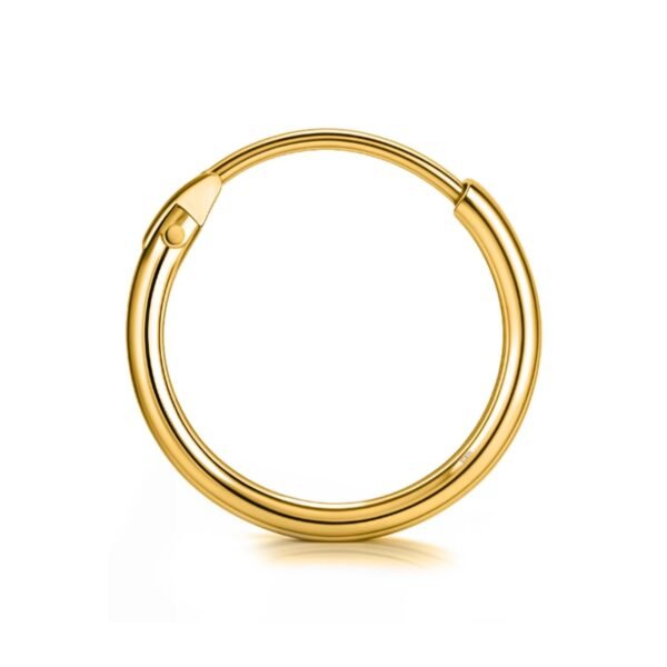 HighSpark 925 Silver Gold Hoop Earring 12mm - Fast Shipping to USA & Canada