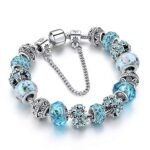 YouBella Jewellery Silver Plated Stylish Latest Crystal Bracelet Bangle Jewellery For Girls and Women (Blue) - Fast Shipping to USA & Canada