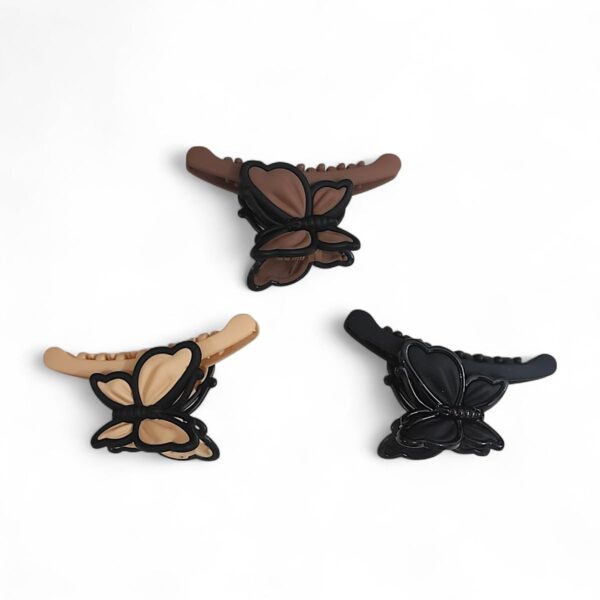 Accessher Multicolor Butterfly Hair Clutcher Clips (Set of 3, Design 2) - Fast Shipping to USA & Canada
