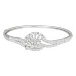 ACCESSHER Silver Plated AD Studded Cuff Bracelet - Fast Shipping to USA & Canada