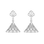 CLARA 925 Sterling Silver Tashi Jhumki Earrings | Platinum Plated, Swiss Zirconia |Gift for Women and Girls - Fast Shipping to USA & Canada