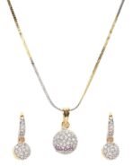 YouBella Jewellery Gold Plated American Diamond necklace for girls Pendant Set/Necklace Set with Earrings for Girls and Women - Fast Shipping to USA & Canada
