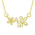 GIVA 925 Silver 18k Gold Plated Shimmer Bloom Necklace | Gifts for Girlfriend, Gifts for Women and Girls |With Certificate of Authenticity and 925 Stamp | 6 Month Warranty*