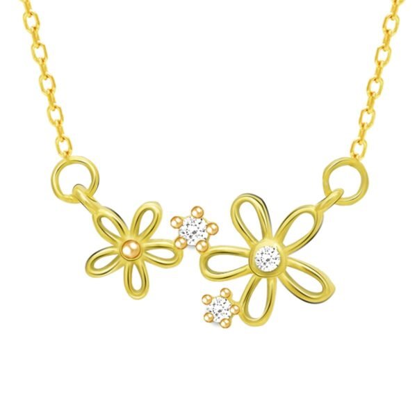 GIVA 925 Silver 18k Gold Plated Shimmer Bloom Necklace | Gifts for Girlfriend, Gifts for Women and Girls |With Certificate of Authenticity and 925 Stamp | 6 Month Warranty*
