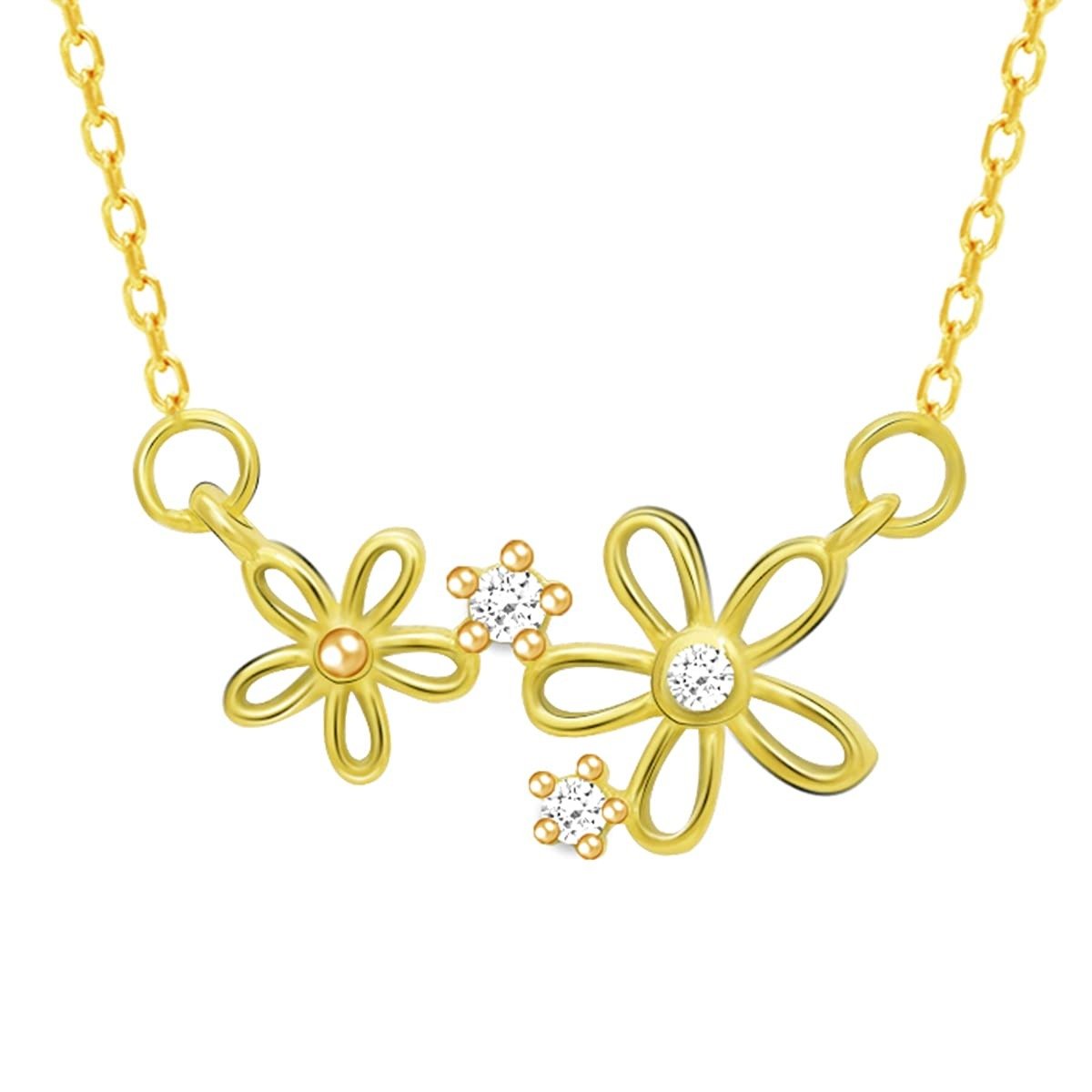 51IOTbcn0ZL.jpg GIVA 925 Silver 18k Gold Plated Shimmer Bloom Necklace | Gifts for Girlfriend, Gifts for Women and Girls |With Certificate of Authenticity and 925 Stamp | 6 Month Warranty* - Image 1