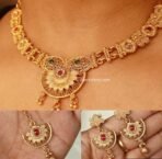 Store_of_arts (pp creations) Exquisite Temple Choker Necklace Set ? Traditional Gold-Plated Jewelry with Intricate Design - Fast Shipping to USA & Canada - Image 3