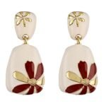 Kailash Creation Gold-Plated Contemporary Drop Earrings for Women & Girls | Floral Design | Stainless Steel | Party, Birthday Engagement & Wedding Earrings - Fast Shipping to USA & Canada