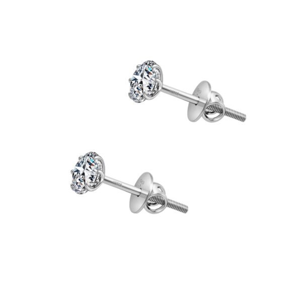 HighSpark 925 Silver Solitaire Screwback Stud Earrings - Fast Shipping to USA & Canada