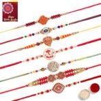 Fashion Frill Mens Rakshabandhan Rakhi For Brother Set Combo Of 7 (Rk632) - Fast Shipping to USA & Canada - Image 2