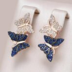 Shining Diva Fashion 18k Rose Gold Plated Latest Stylish Copper Zircon Butterfly Earrings for Women and Girls (15916er) - Fast Shipping to USA & Canada - Image 3
