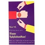 ACCESSHER Rudraksh Rakhi with Acrylic Peacock Pooja Thali & Card - Fast Shipping to USA & Canada - Image 6