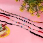 Fashion Frill Mens Designer Rakhis For Brother/Bhai/Bhabhi/Bhaiya Evil Eye Design Thread Rakhi For Brother Trendy Rakhi Rakshabandhan Special Rakhis Combo Of 4 - Fast Shipping to USA & Canada - Image 4