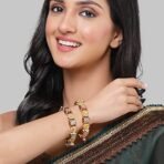 Karatcart Set of 2 Gold Plated Red Meena and Pearl Studded Bangles for Women - Fast Shipping to USA & Canada - Image 4