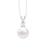Clara 92.5 Sterling Silver Classic Pearl Pendant with Chain Gift for Women and Girls - Fast Shipping to USA & Canada