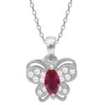 GIVA 925 Silver Pop Pink Studded Butterfly Pendant With Link Chain | Gifts for Girlfriend, Gifts for Women and Girls |With Certificate of Authenticity and 925 Stamp | 6 Month Warranty*