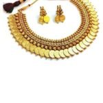 YouBella Pearl Traditional Temple Coin Necklace Set for Women - Fast Shipping to USA & Canada