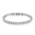 Vientiq Sparkling Silver-Plated White Crystal Stones Bracelet for Women/Girls - Fast Shipping to USA & Canada