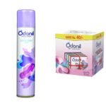 Odonil Room Air Freshener Spray, Lavender Mist - 600ml & Odonil Bathroom Air Freshener Blocks Mixed Fragrances - 48g (Pack of 4) - Fast Shipping to USA & Canada