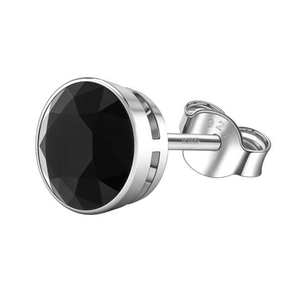 HighSpark 925 Silver Black Solitaire Stud Earring - Fast Shipping to USA & Canada