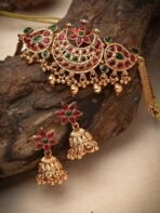 Shining Diva Fashion Latest Stylish Design Fancy Choker Traditional Necklace Jewellery Set for Women - Fast Shipping to USA & Canada - Image 3