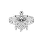 Clara Real 925 Sterling Silver Good Luck Tortoise Turtle Men Ring |Size Adjustable, Platinum Plated, Swiss Zirconia | Gift for Men & Boys - Fast Shipping to USA & Canada